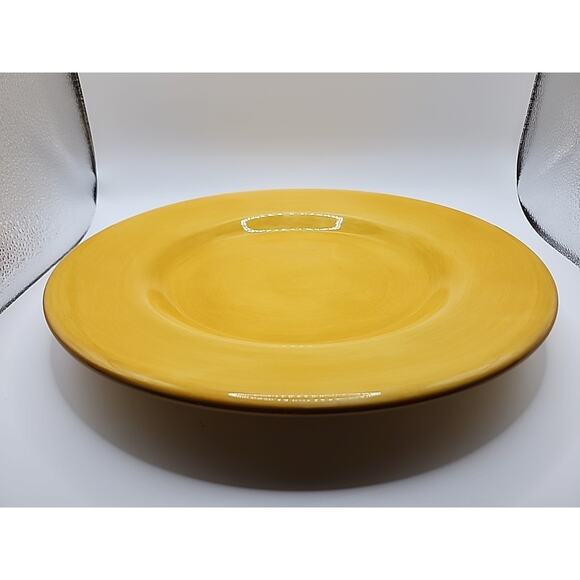 Corsica Home Hand Painted Hand Crafted Large 11 1/4" Yellow Dinner Serving Plate - Picture 5 of 6